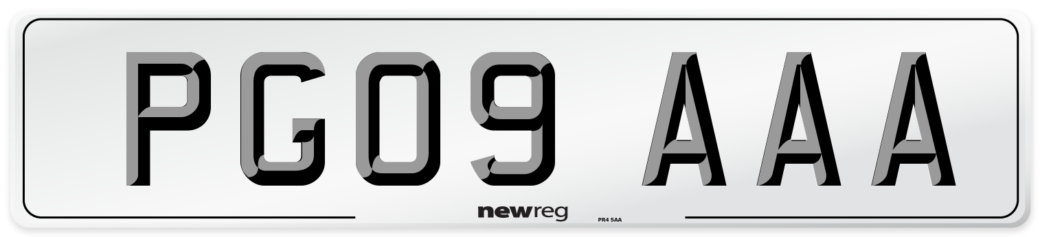 PG09 AAA Number Plate from New Reg